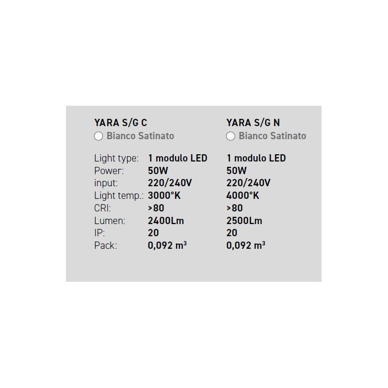 YARA SG SOSPENSIONE GRANDE MODERNA GEA LUCE LED 50W LUCE 3000K O 4000K DIMMERABILE BIANCA GEA LUCE - Cristalensi Shop Online