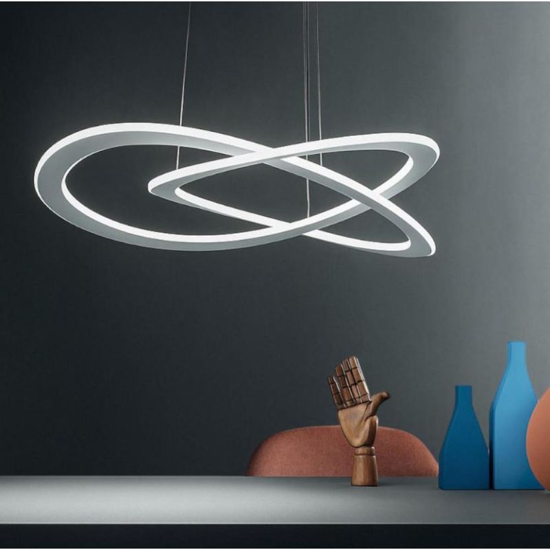 YARA SG SOSPENSIONE GRANDE MODERNA GEA LUCE LED 50W LUCE 3000K O 4000K DIMMERABILE BIANCA GEA LUCE - Cristalensi Shop Online