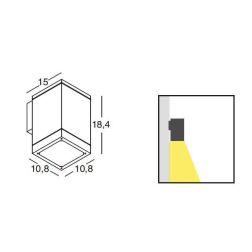 LAMPADA DA PARETE SQUADRATA DA ESTERNO IP54 BIANCO GRIGIO ALLUMINIO E NERO GEA LUCE - Cristalensi Shop Online 2