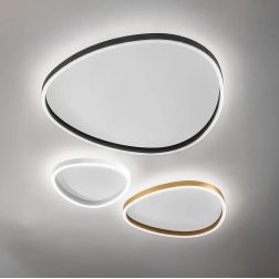 ECARIS PLAFONIERA OVALE 3 MISURE CON LED INTEGRATO LUCE CCT 3000K-4000K ALLUMINIO 6 COLORI MODERNA