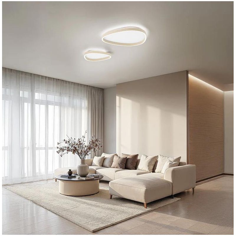 ECARIS PLAFONIERA OVALE 3 MISURE CON LED INTEGRATO LUCE CCT 3000K-4000K ALLUMINIO 6 COLORI MODERNA