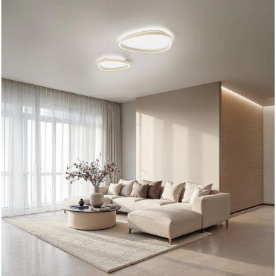 ECARIS PLAFONIERA OVALE 3 MISURE CON LED INTEGRATO LUCE CCT 3000K-4000K ALLUMINIO 6 COLORI MODERNA