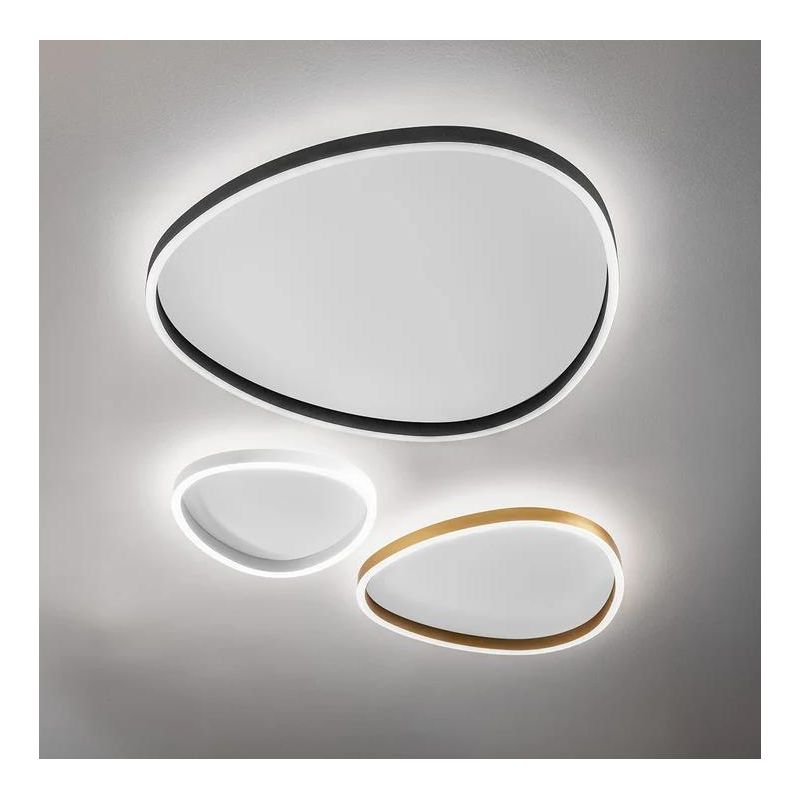 ECARIS PLAFONIERA OVALE 3 MISURE CON LED INTEGRATO LUCE CCT 3000K-4000K ALLUMINIO 6 COLORI MODERNA