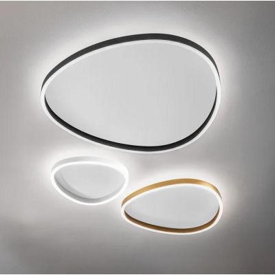 ECARIS PLAFONIERA OVALE 3 MISURE CON LED INTEGRATO LUCE CCT 3000K-4000K ALLUMINIO 6 COLORI MODERNA