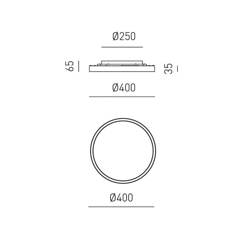 AELA PLAFONIERA ROTONDA 3 MISURE CON LED INTEGRATO LUCE CCT 3000K-4000K ALLUMINIO 3 COLORI MODERNA