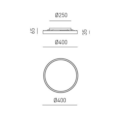 AELA PLAFONIERA ROTONDA 3 MISURE CON LED INTEGRATO LUCE CCT 3000K-4000K ALLUMINIO 3 COLORI MODERNA