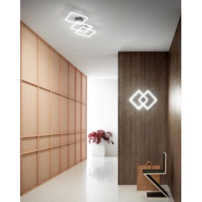 AFRODITE PLAFONIERA MODERNA LED 40W LUCE 3000K ALLUMINIO FINITURA TITANIO GEAL LUCE GEA LUCE - Cristalensi Shop Online
