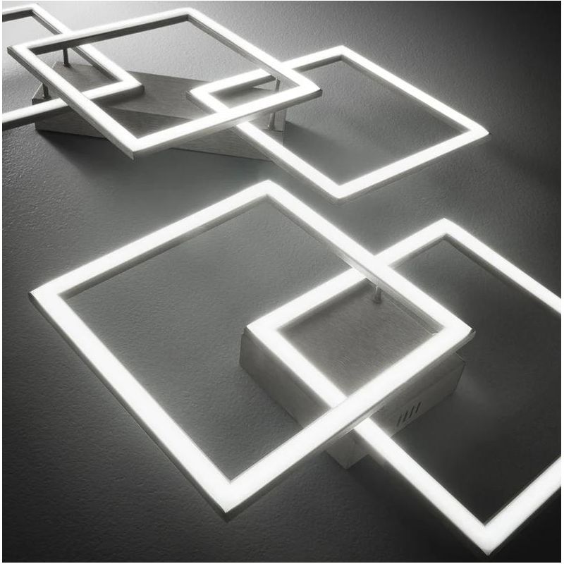 AFRODITE PLAFONIERA MODERNA LED 40W LUCE 3000K ALLUMINIO FINITURA TITANIO GEAL LUCE GEA LUCE - Cristalensi Shop Online