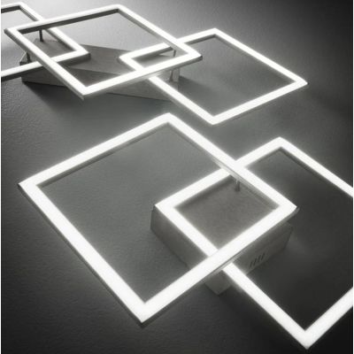 AFRODITE PLAFONIERA MODERNA LED 40W LUCE 3000K ALLUMINIO FINITURA TITANIO GEAL LUCE GEA LUCE - Cristalensi Shop Online