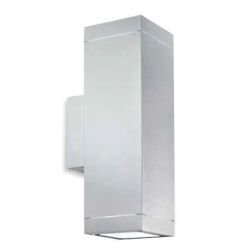 APPLIQUE PARALLELEPIPEDO BIANCO GRIGIO ALLUMINIO E ANTRACITE IP54 2XE27 DI GEA LUCE GEA LUCE - Cristalensi Shop Online