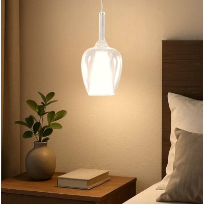 OFELIA S10 SOSPENSIONE SINGOLA IN VETRO DISPONIBILE IN 8 COLORI LAMPADINA ATTACCO E27 MODERNA