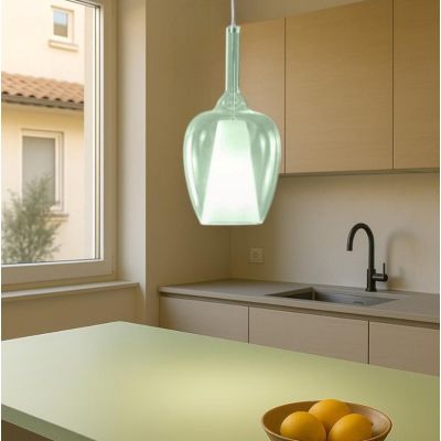 OFELIA S10 SOSPENSIONE SINGOLA IN VETRO DISPONIBILE IN 8 COLORI LAMPADINA ATTACCO E27 MODERNA