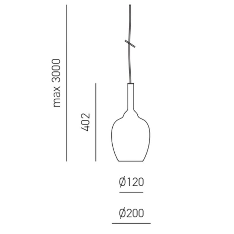 OFELIA S10 SOSPENSIONE SINGOLA IN VETRO DISPONIBILE IN 8 COLORI LAMPADINA ATTACCO E27 MODERNA