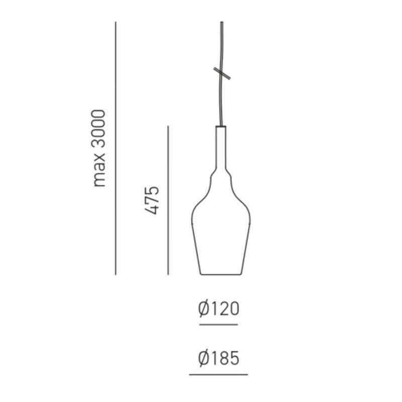 OFELIA S12 SOSPENSIONE SINGOLA IN VETRO DISPONIBILE IN 8 COLORI LAMPADINA ATTACCO E27 MODERNA
