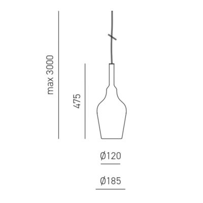 OFELIA S12 SOSPENSIONE SINGOLA IN VETRO DISPONIBILE IN 8 COLORI LAMPADINA ATTACCO E27 MODERNA