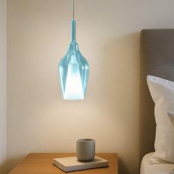 OFELIA S12 SOSPENSIONE SINGOLA IN VETRO DISPONIBILE IN 8 COLORI LAMPADINA ATTACCO E27 MODERNA