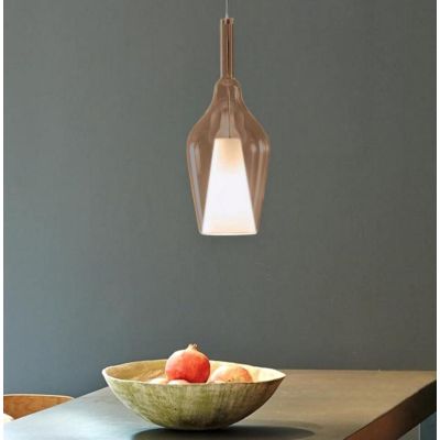 OFELIA S12 SOSPENSIONE SINGOLA IN VETRO DISPONIBILE IN 8 COLORI LAMPADINA ATTACCO E27 MODERNA