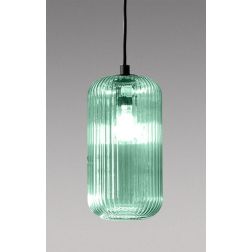 RAIKA SOSPENSIONE SINGOLA IN VETRO RIGATO D15 CM  8 COLORI DISPONIBILI LAMPADINA ATTACCO E27 MODERNA 2