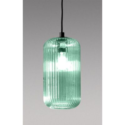 RAIKA SOSPENSIONE SINGOLA IN VETRO RIGATO D15 CM  8 COLORI DISPONIBILI LAMPADINA ATTACCO E27 MODERNA