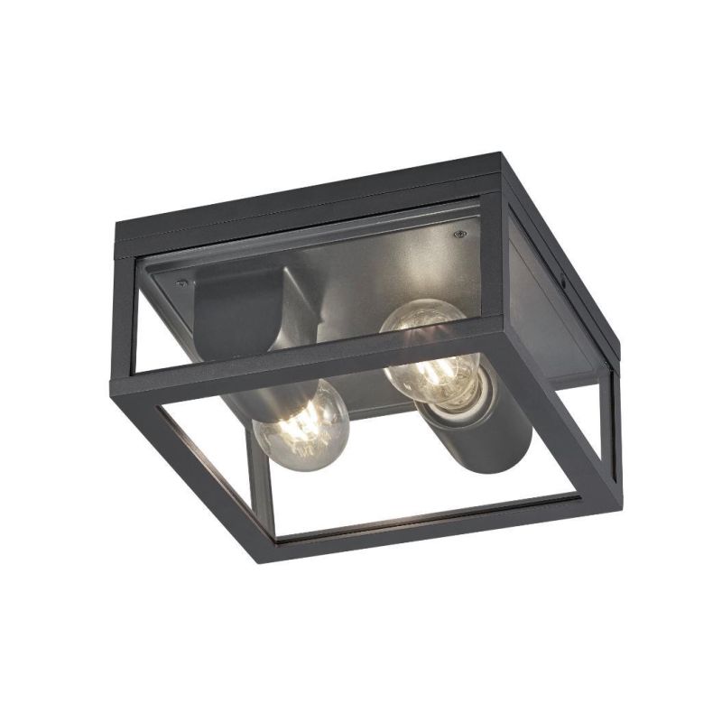 GARONNE PLAFONIERA DA ESTERNO IP44 A LANTERNA LUCE DIFFUSA ANTRACITE TRIO LIGHTING - Cristalensi Shop Online