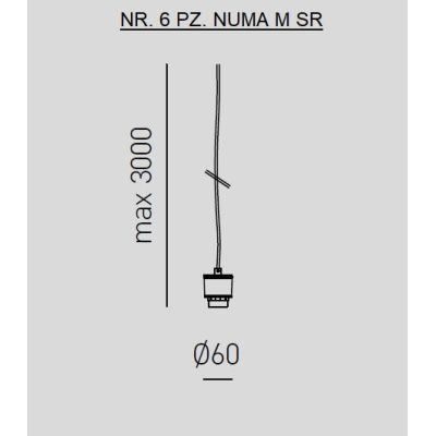 RAIKA SOSPENSIONE ROTONDA D50 CM CON 6 DIFFUSORI IN VETRO RIGATO COLORATO E LAMPADINE ATTACCO E27 MODERNA