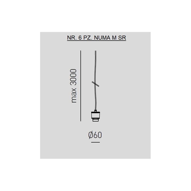 RAIKA SOSPENSIONE RETTANGOLARE CON DECENTRO 3 DIFFUSORI IN VETRO RIGATO COLORATO LAMPADINE ATTACCO E27
