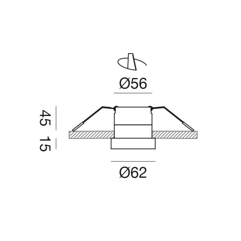 FARETTO DA INCASSO IN ALLUMINIO IP44 LED 12W LUCE 3000K 4 COLORI DESIGN MODERNO