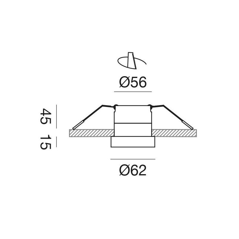 FARETTO ROTONDO DA INCASSO IP44 LED 12W LUCE 3000K ALLUMINIO 4 COLORI DESIGN MODERNO