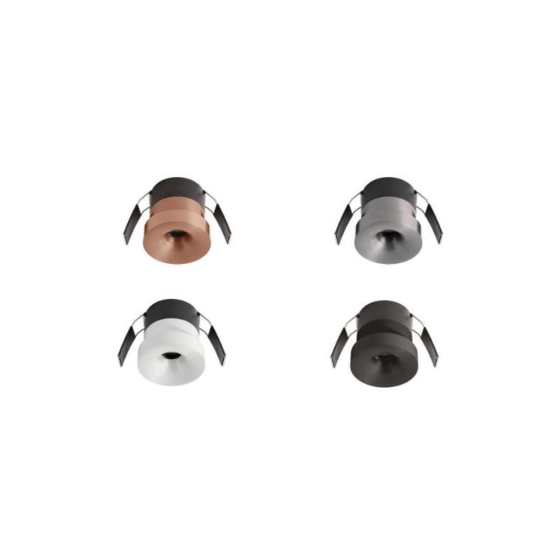 FARETTO ROTONDO DA INCASSO IP44 LED 12W LUCE 3000K ALLUMINIO 4 COLORI DESIGN MODERNO