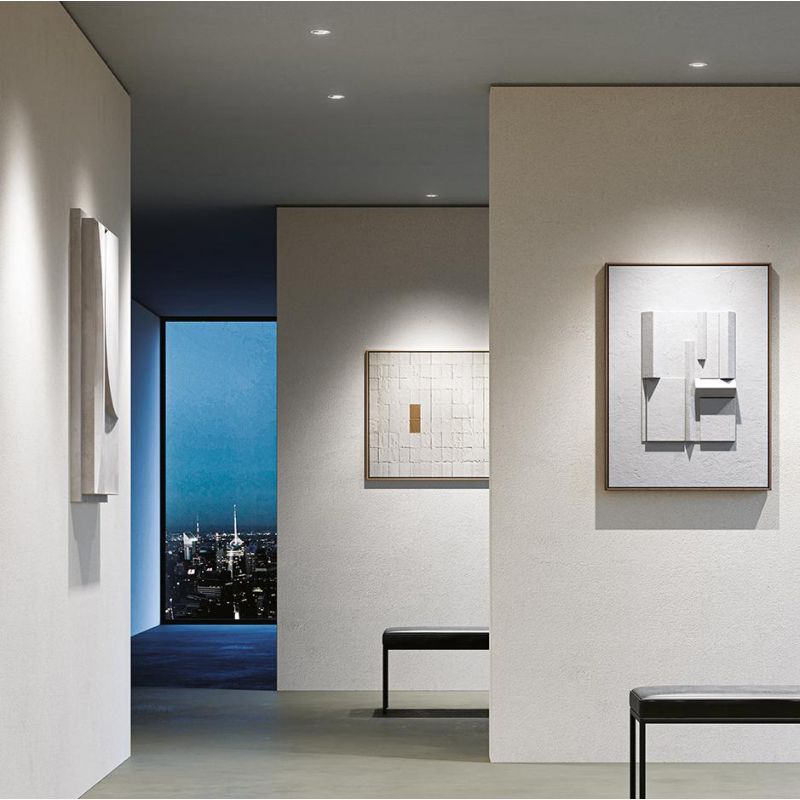 FARETTO ROTONDO D6 CM INCASSO LED ASIMMETRICO 8W LUCE 3000K ALLUMINIO BIANCO DESIGN MODERNO