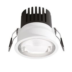 FARETTO ROTONDO D8 CM INCASSO LED ASIMMETRICO 15W LUCE 3000K ALLUMINIO BIANCO DESIGN MODERNO 2