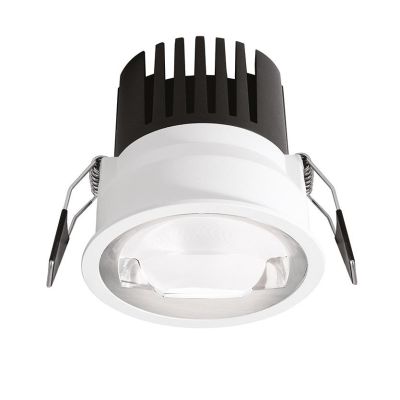FARETTO ROTONDO D8 CM INCASSO LED ASIMMETRICO 15W LUCE 3000K ALLUMINIO BIANCO DESIGN MODERNO