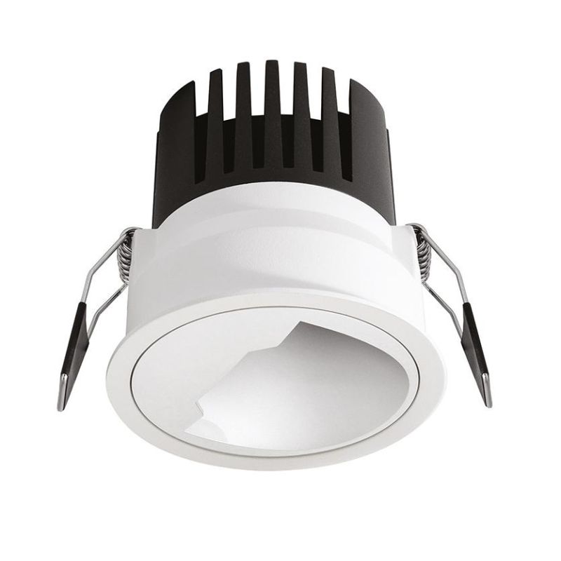 FARETTO ROTONDO D8 CM INCASSO LED ASIMMETRICO 15W LUCE 3000K ALLUMINIO BIANCO DESIGN MODERNO