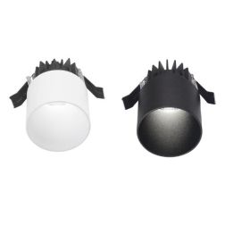 FARETTO DA INCASSO ROTONDO IP54 D7 CM LED 9W LUCE 3000K ALLUMINIO NERO E BIANCO DESIGN MODERNO