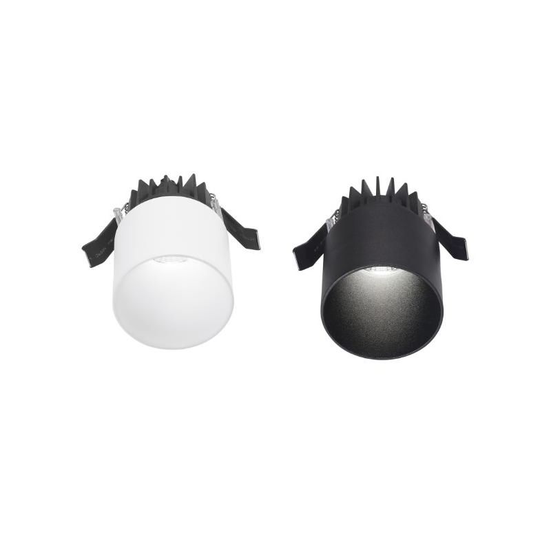 FARETTO DA INCASSO ROTONDO IP54 D7 CM LED 9W LUCE 3000K ALLUMINIO NERO E BIANCO DESIGN MODERNO