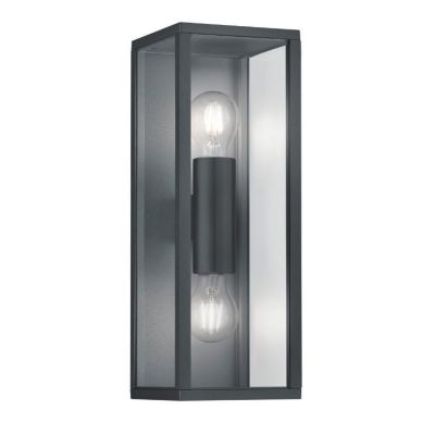 GARONNE APPLIQUE DA ESTERNO 2 LUCI IP44 A LANTERNA FINITURA ANTRACITE LUCE DIFFUSA TRIO LIGHTING - Cristalensi Shop Online