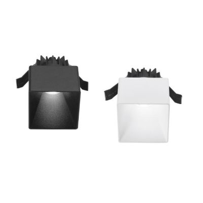 FARETTO DA INCASSO QUADRATO IP54 D7 CM LED 9W LUCE 3000K ALLUMINIO NERO E BIANCO DESIGN MODERNO