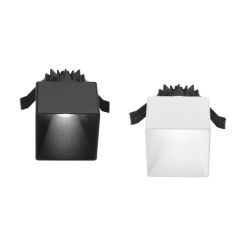 FARETTO DA INCASSO QUADRATO IP54 D7 CM LED 9W LUCE 3000K ALLUMINIO NERO E BIANCO DESIGN MODERNO