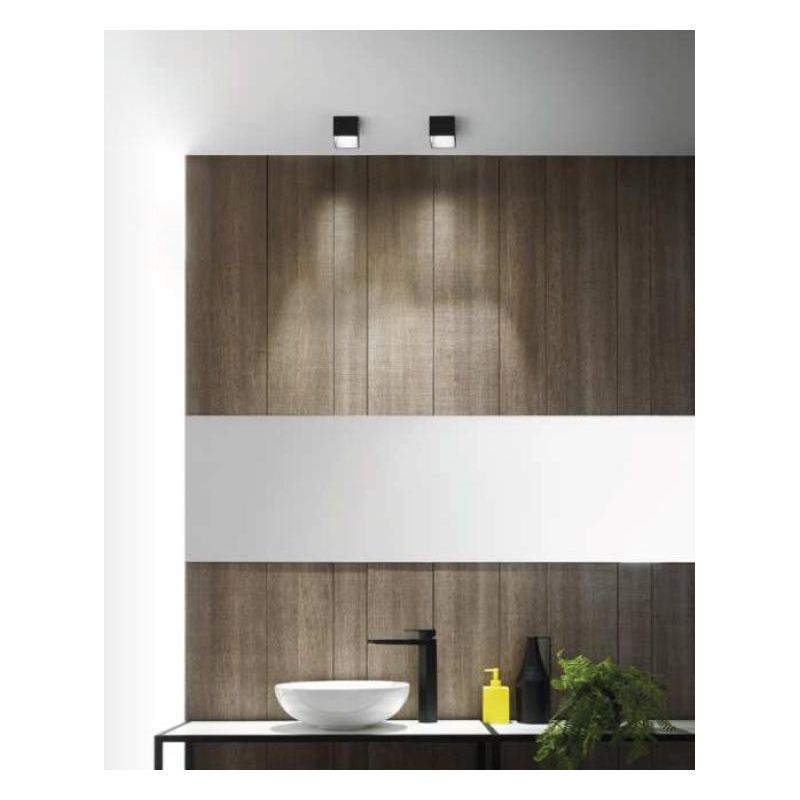 FARETTO DA INCASSO QUADRATO IP54 D7 CM LED 9W LUCE 3000K ALLUMINIO NERO E BIANCO DESIGN MODERNO