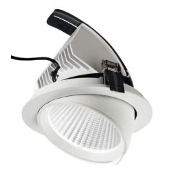 FARETTO DA INCASSO ORIENTABILE 2 MISURE LED 20W-40W LUCE 3000K-4000K ALLUMINIO BIANCO DESIGN MODERNO 2