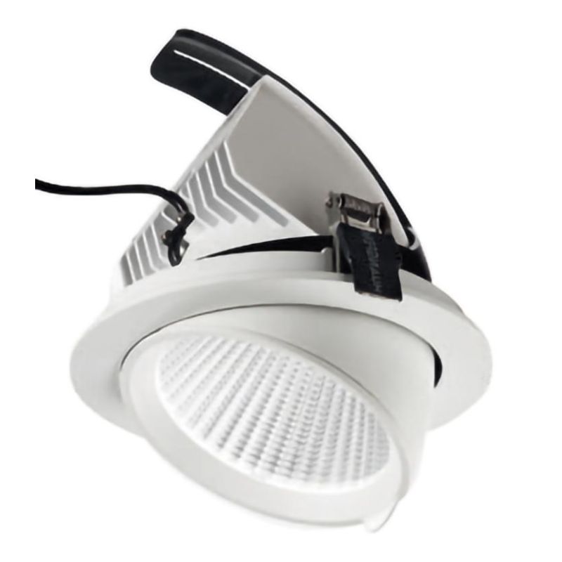 FARETTO DA INCASSO ORIENTABILE 2 MISURE LED 20W-40W LUCE 3000K-4000K ALLUMINIO BIANCO DESIGN MODERNO