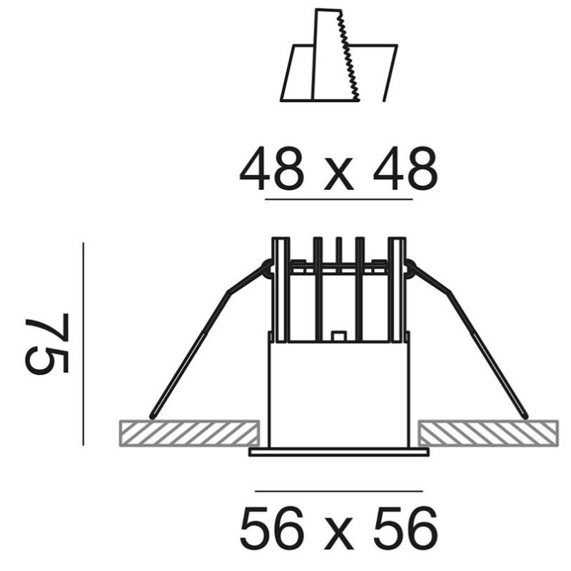 FARETTO DA INCASSO QUADRATO IN ALLUMINIO BIANCO O NERO LED 8W LUCE 3000K O 4000K DESIGN MODERNO