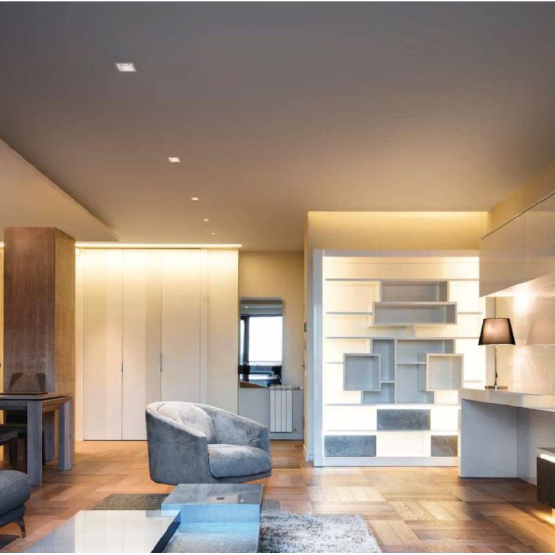 FARETTO DA INCASSO QUADRATO IN ALLUMINIO BIANCO O NERO LED 8W LUCE 3000K O 4000K DESIGN MODERNO