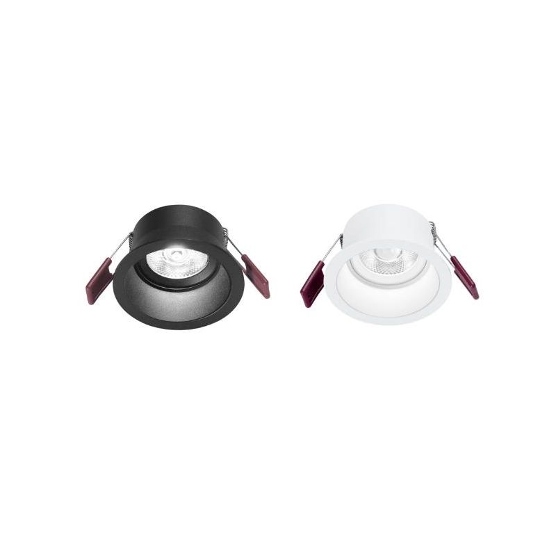 FARETTO DA INCASSO D9 CM IN ALLUMINIO BIANCO O NERO LED 8W LUCE 3000K DESIGN MODERNO