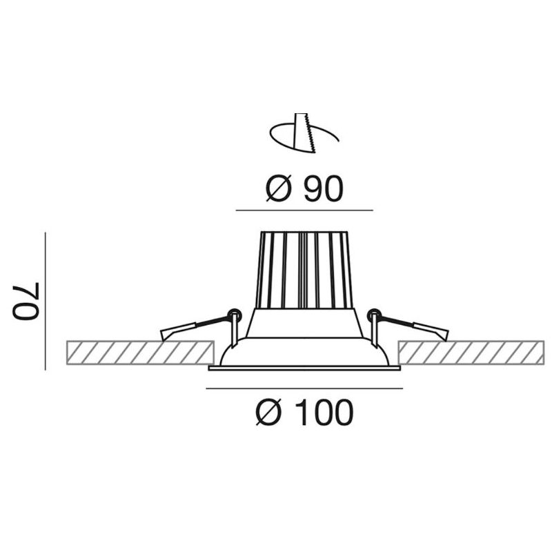 FARETTO DA INCASSO ROTONDO D10 CM ALLUMINIO BIANCO O NERO LED 8W LUCE 3000K-4000K MODERNO