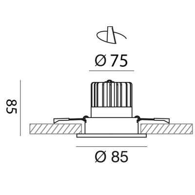 FARETTO DA INCASSO ORIENTABILE 3 MISURE ALLUMINIO BIANCO LED INTEGRATO LUCE 3000K MODERNO