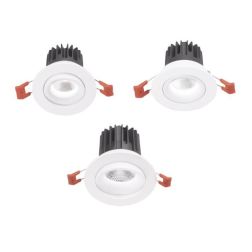 FARETTO DA INCASSO ORIENTABILE 3 MISURE ALLUMINIO BIANCO LED INTEGRATO LUCE 3000K MODERNO