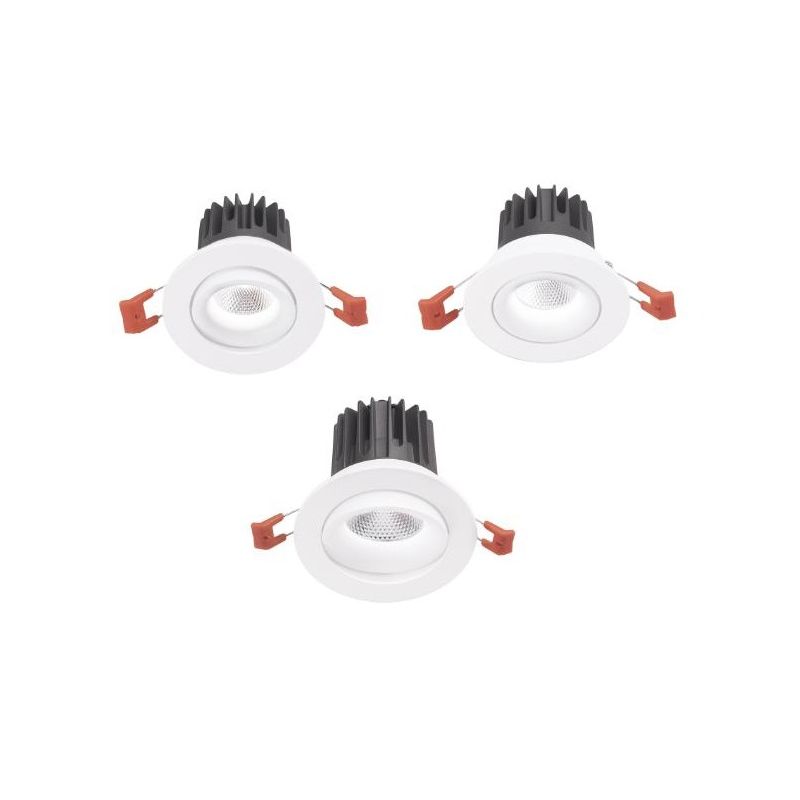 FARETTO DA INCASSO ORIENTABILE 3 MISURE ALLUMINIO BIANCO LED INTEGRATO LUCE 3000K MODERNO