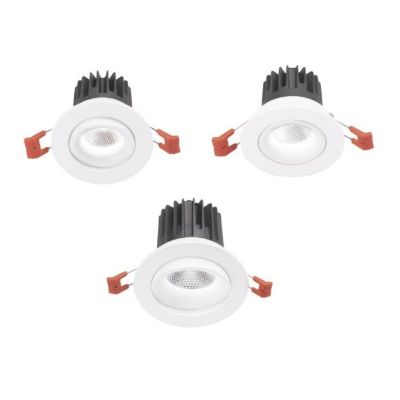 FARETTO DA INCASSO ORIENTABILE 3 MISURE ALLUMINIO BIANCO LED INTEGRATO LUCE 3000K MODERNO