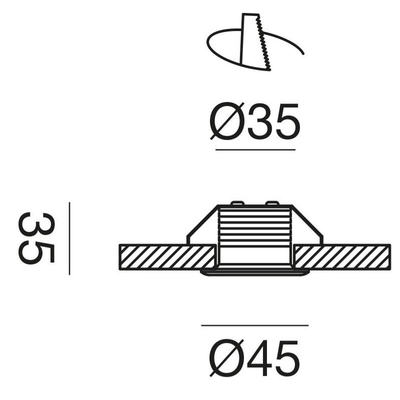 FARETTO DA INCASSO ROTONDO ALLUMINIO BIANCO O NERO LED 3W LUCE 3000K-4000K DESIGN MODERNO